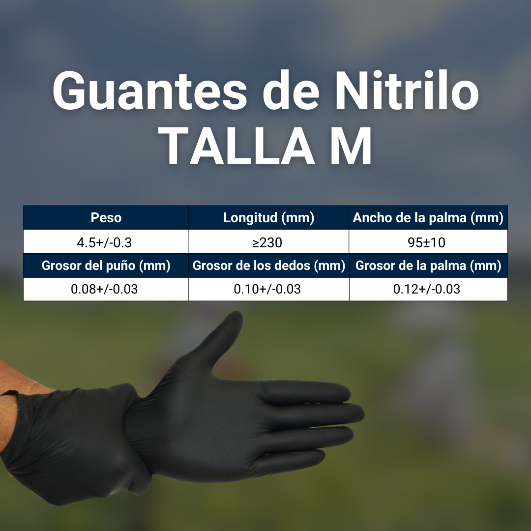 Talla M - Guante Nitrilo Negro